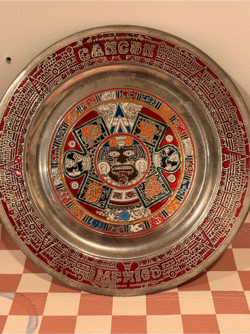 Aztec Sun Wall Plaque - Multicolor